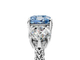 Silver Three-Stone Fancy Blue Cushion Cut Cut Milgrain Band Prong Setting Ring_23