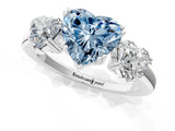 Silver Three-Stone Fancy Blue Heart Cut Cut Diamond Ring with Channel Set Band and Four-Prong Setting_25