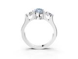 Silver Three-Stone Fancy Blue Marquise Cut Cut Classic Band Prong Setting Ring_9