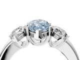 Silver Three-Stone Fancy Blue Marquise Cut Cut Diamond Ring with Channel Set Band and Four-Prong Setting_34