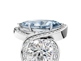 Silver Three-Stone Fancy Blue Marquise Cut Diamond Wave Pave Band with Prong Setting_23