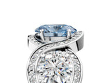 Silver Three-Stone Fancy Blue Oval Cut Diamond Wave Pave Band with Prong Setting_11