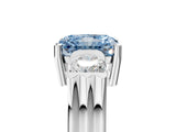 Silver Three-Stone Fancy Blue Radiant Cut Cut Classic Band Prong Setting Ring_11