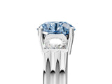 Silver Three-Stone Fancy Blue Round Cut Cut Classic Band Prong Setting Ring_11
