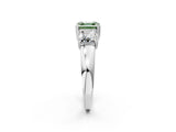Silver Three-Stone Fancy Green Asscher Cut Cut Diamond Ring with Channel Set Band and Four-Prong Setting_33