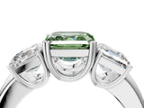 Silver Three-Stone Fancy Green Asscher Cut Cut Diamond Ring with Channel Set Band and Four-Prong Setting_35