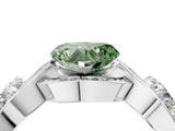 Silver Three-Stone Fancy Green Heart Cut Diamond Wave Pave Band with Prong Setting_22