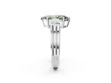 Silver Three-Stone Fancy Green Marquise Cut Cut Classic Band Prong Setting Ring_8