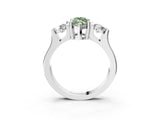 Silver Three-Stone Fancy Green Marquise Cut Cut Classic Band Prong Setting Ring_9