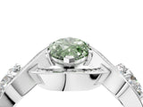Silver Three-Stone Fancy Green Marquise Cut Diamond Wave Pave Band with Prong Setting_22