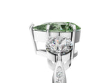 Silver Three-Stone Fancy Green Pear Cut Diamond Channel Set Engagement Ring with Prong Setting_23