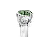 Silver Three-Stone Fancy Green Round Cut Cut Diamond Ring with Channel Set Band and Four-Prong Setting_35