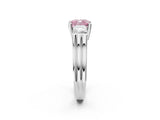 Silver Three-Stone Fancy Pink Cushion Cut Cut Classic Band Prong Setting Ring_8