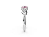 Silver Three-Stone Fancy Pink Cushion Cut Diamond Channel Set Engagement Ring with Prong Setting_26