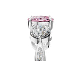 Silver Three-Stone Fancy Pink Cushion Cut Diamond Channel Set Engagement Ring with Prong Setting_29