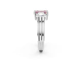 Silver Three-Stone Fancy Pink Emerald Cut Cut Classic Band Prong Setting Ring_8