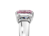 Silver Three-Stone Fancy Pink Emerald Cut Cut Diamond Ring with Channel Set Band and Four-Prong Setting_29
