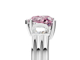 Silver Three-Stone Fancy Pink Heart Cut Cut Classic Band Prong Setting Ring_17