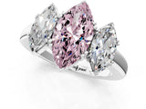 Silver Three-Stone Fancy Pink Marquise Cut Cut Diamond Ring with Channel Set Band and Four-Prong Setting_31