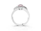 Silver Three-Stone Fancy Pink Marquise Cut Cut Diamond Ring with Trillion Side Stones on a Split Shank Band_15