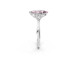Silver Three-Stone Fancy Pink Marquise Cut Diamond Ring with Pear  Side Stones in Four-Prong Setting_14