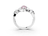 Silver Three-Stone Fancy Pink Marquise Cut Diamond Wave Pave Band with Prong Setting_81
