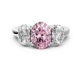Silver Three-Stone Fancy Pink Oval Cut Cut Diamond Ring with Channel Set Band and Four-Prong Setting_24