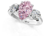 Silver Three-Stone Fancy Pink Pear Cut Diamond Channel Set Engagement Ring with Prong Setting_25