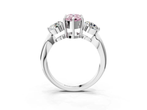 Silver Three-Stone Fancy Pink Pear Cut Diamond Channel Set Engagement Ring with Prong Setting_27