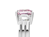 Silver Three-Stone Fancy Pink Princess Cut Cut Classic Band Prong Setting Ring_11