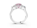 Silver Three-Stone Fancy Pink Princess Cut Cut Classic Band Prong Setting Ring_9