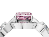 Silver Three-Stone Fancy Pink Princess Cut Diamond Wave Pave Band with Prong Setting_10