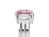Silver Three-Stone Fancy Pink Radiant Cut Cut Classic Band Prong Setting Ring_11