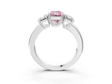 Silver Three-Stone Fancy Pink Radiant Cut Cut Diamond Ring with Channel Set Band and Four-Prong Setting_75