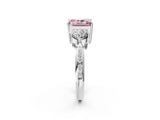Silver Three-Stone Fancy Pink Radiant Cut Diamond Channel Set Engagement Ring with Prong Setting_20