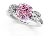 Silver Three-Stone Fancy Pink Round Cut Cut Diamond Ring with Channel Set Band and Four-Prong Setting_31