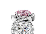 Silver Three-Stone Fancy Pink Round Cut Diamond Wave Pave Band with Prong Setting_11