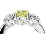 Silver Three-Stone Fancy Yellow Cushion Cut Cut Diamond Ring with Channel Set Band and Four-Prong Setting_34