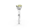 Silver Three-Stone Fancy Yellow Heart Cut Cut Diamond Ring with Channel Set Band and Four-Prong Setting_26