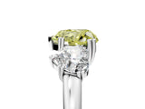Silver Three-Stone Fancy Yellow Heart Cut Cut Diamond Ring with Channel Set Band and Four-Prong Setting_29