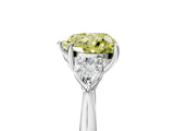 Silver Three-Stone Fancy Yellow Heart Cut Diamond Ring with Pear  Side Stones in Four-Prong Setting_17