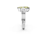 Silver Three-Stone Fancy Yellow Marquise Cut Cut Classic Band Prong Setting Ring_8