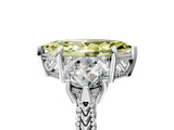 Silver Three-Stone Fancy Yellow Marquise Cut Cut Milgrain Band Prong Setting Ring_11
