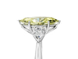 Silver Three-Stone Fancy Yellow Marquise Cut Diamond Ring with Pear  Side Stones in Four-Prong Setting_17