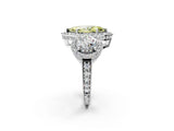 Silver Three-Stone Fancy Yellow Marquise Cut Halo Diamond Milgrain Band with Four-Prong Setting_8
