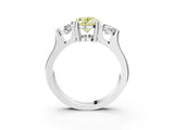 Silver Three-Stone Fancy Yellow Oval Cut Cut Classic Band Prong Setting Ring_9