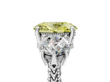 Silver Three-Stone Fancy Yellow Oval Cut Cut Milgrain Band Prong Setting Ring_155