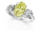 Silver Three-Stone Fancy Yellow Oval Cut Diamond Channel Set Engagement Ring with Prong Setting_19