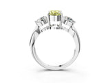 Silver Three-Stone Fancy Yellow Oval Cut Diamond Channel Set Engagement Ring with Prong Setting_21