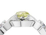 Silver Three-Stone Fancy Yellow Pear Cut Diamond Wave Pave Band with Prong Setting_10
